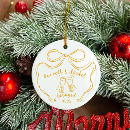 Personalized Ceramic Engagement Ornament