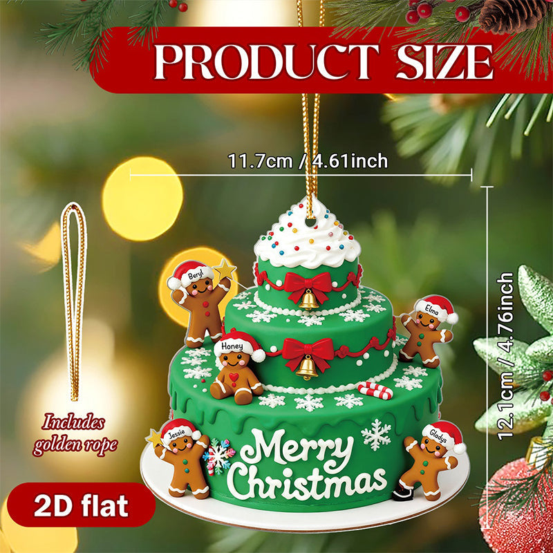 Personalized Gingerbread Family Christmas Ornament