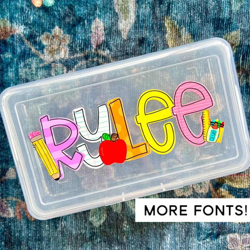 Personalized Pencil Boxes - Pencil Pouch - Pocket Folder with Prongs - Zipper Pouch-  Back to school