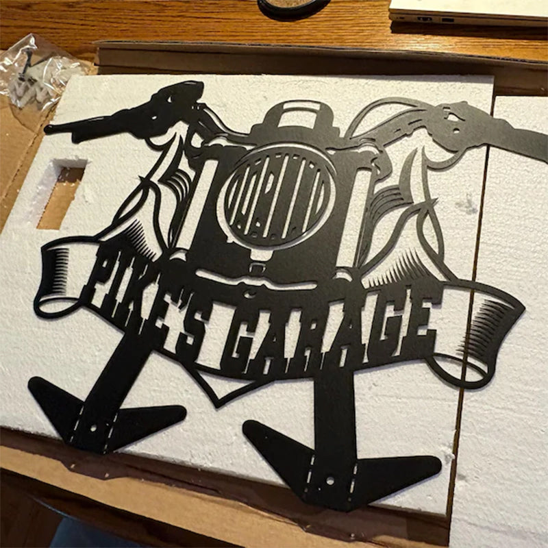 Custom Metal Motorcycle & Helmet Holder, Harley Davidson Gift