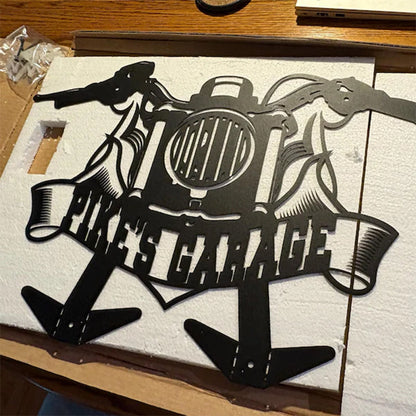 Custom Metal Motorcycle & Helmet Holder, Harley Davidson Gift