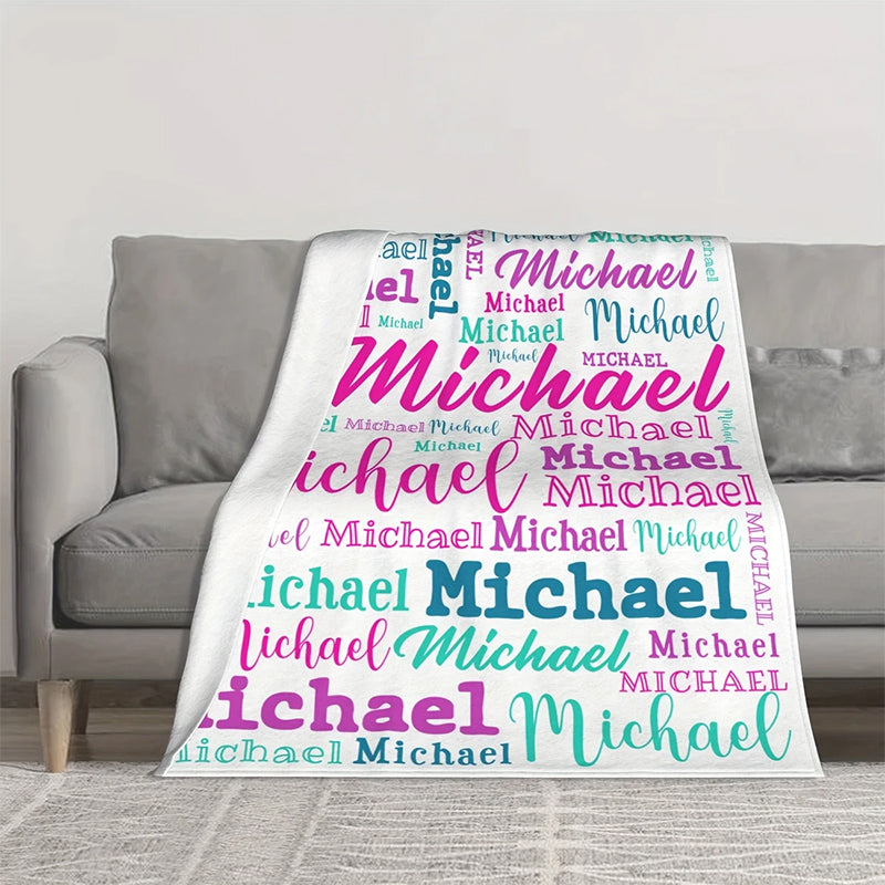 Soft Polyester Personalized Name Blanket