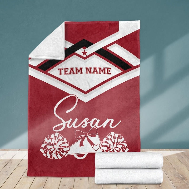 Personalized Cheer Blanket, Custom Cheerleader Blanket