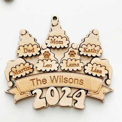 2024 Family Santa Hat Christmas Ornament