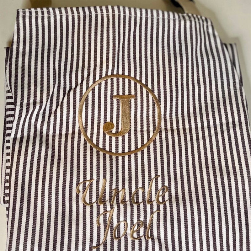 Personalized Embroidered Striped Apron