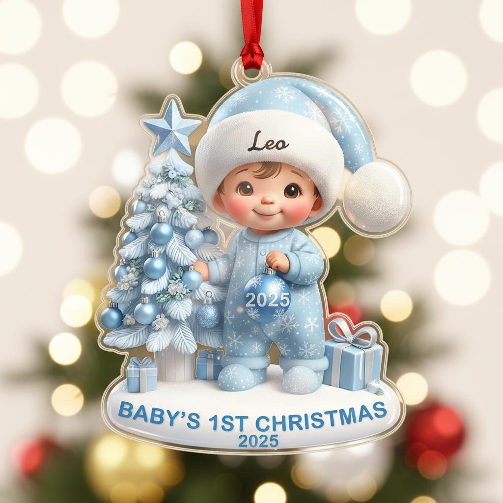 Baby's First Christmas Ornament, Personalized Newborn Christmas Ornament,