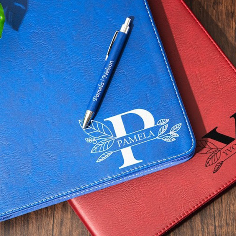 Personalized Refillable Portfolio, Custom Portfolio With Zipper,Personalized Padfolio