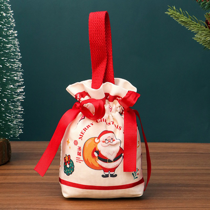 Christmas Gift Bag With Drawstring Packaging Box