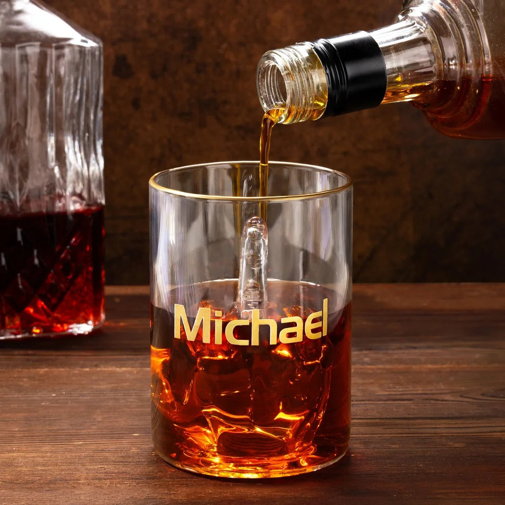 Personalized Funny Middle Finger Whiskey Glass