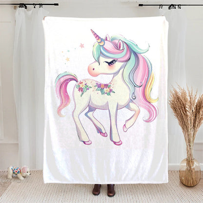 Personalized Fantasy Unicorn Soft Throw Blanket