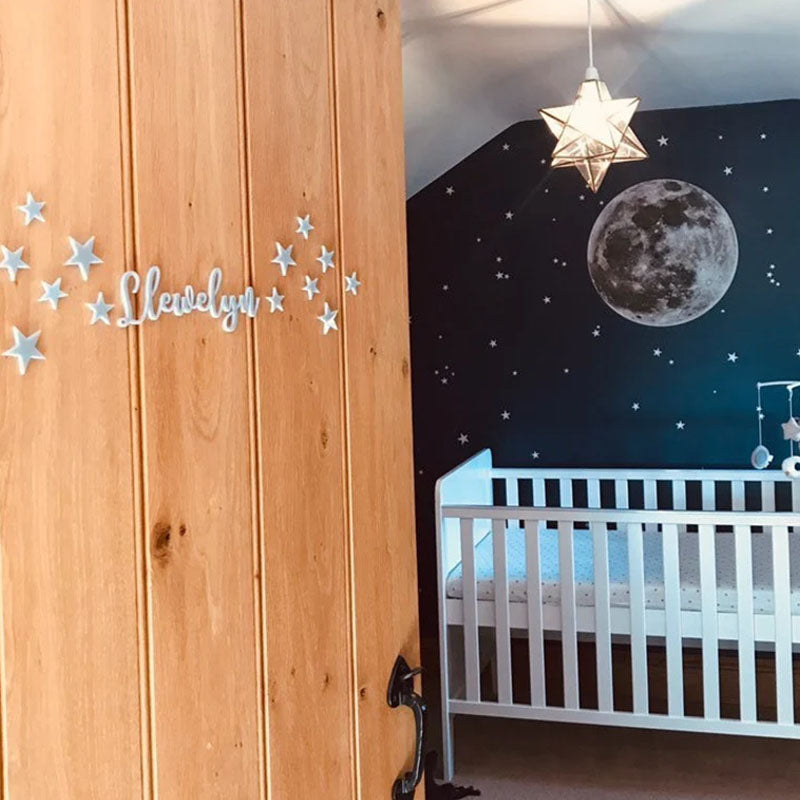 Coloured Acrylic Door Name Sign with Stars or Hearts