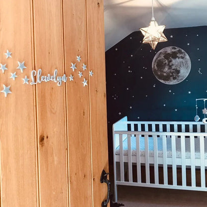 Coloured Acrylic Door Name Sign with Stars or Hearts