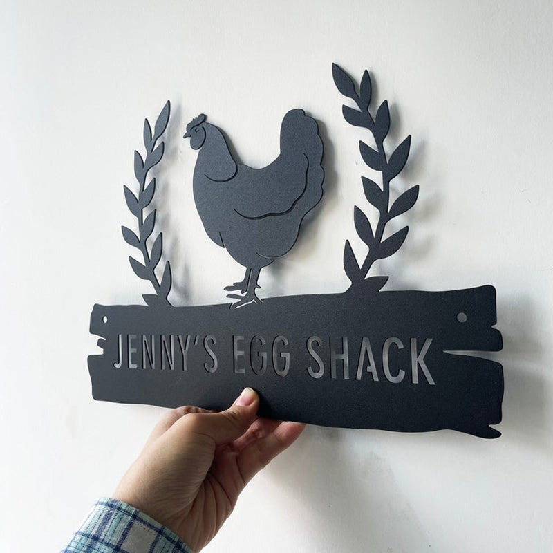 Personalized Chicken Coop Sign Name