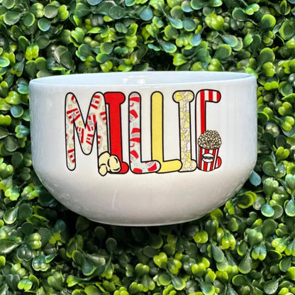 Personalized Popcorn Bowl | Custom Family Snack Bow