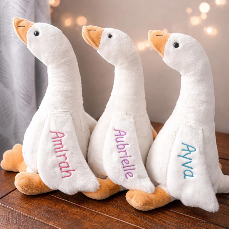 Personalized Embroidered Plush Goose