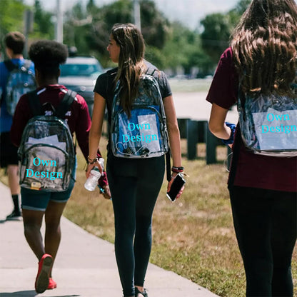 Personalized Clear Backpack Custom Name PVC Transparent Backpacks