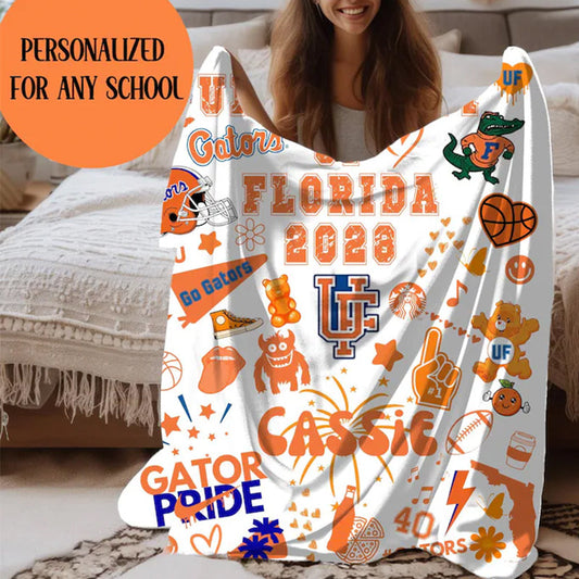 Bed Party Blanket Custom College Blanket Graduation Gift Dorm Pillow Graduation Gift