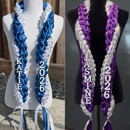 Personalized Braided Satin Ribbon Lei for Graduation