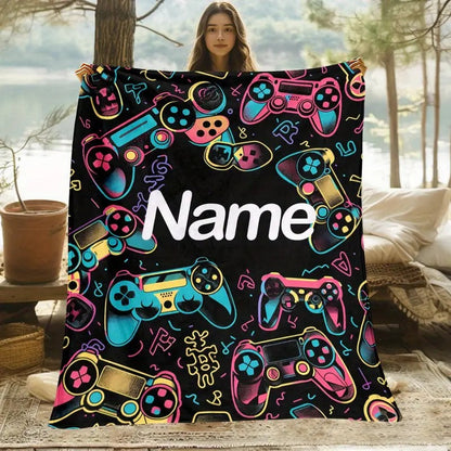 Gamepad Personality Portable Lightweight Flannel Throw Blanket