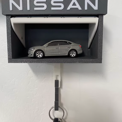 Mini Garage Key Holder: Toy Car Display with Hidden Compartment