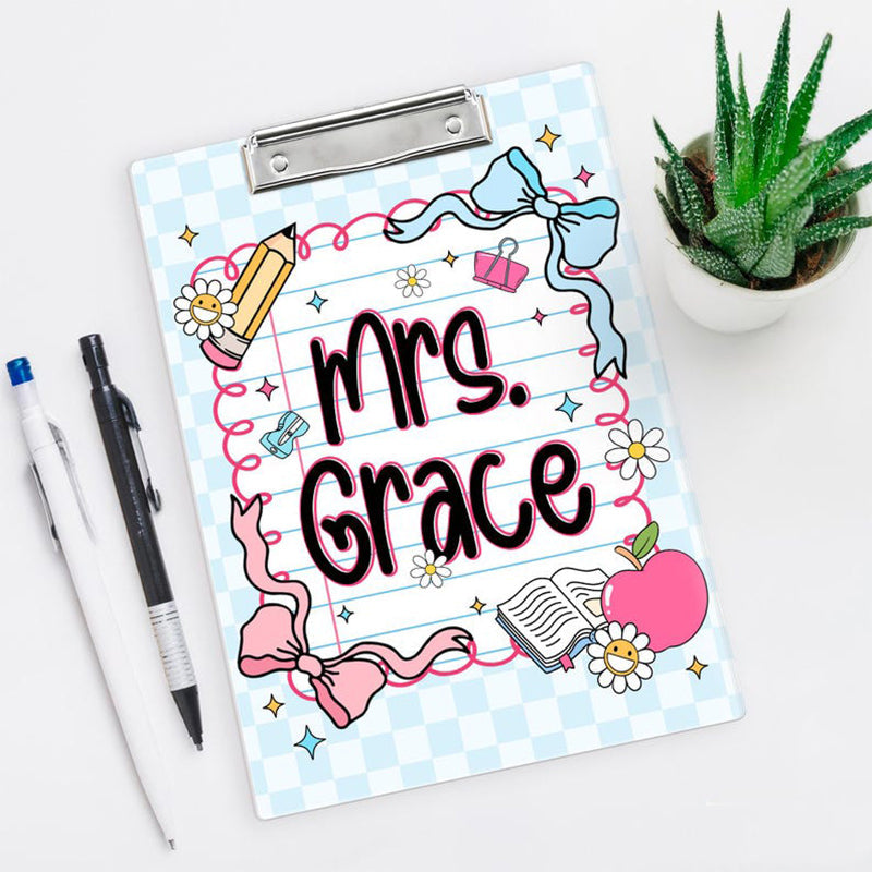 Personalized Teacher Clipboard, Custom Acrylic Clipboard with Name for Teacher