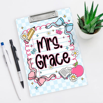Personalized Teacher Clipboard, Custom Acrylic Clipboard with Name for Teacher