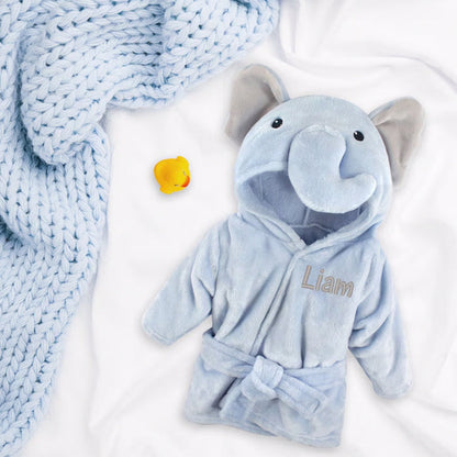 Elephant Robe for Baby Boys, Baby Bath Robe