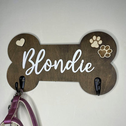 Custom Dog Leash Holder/ Collar holder/Personalized Dog Leash Holder/Dog Leash Hook
