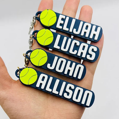 Tennis personalized keychain tennis custom bag tag gifts tennis