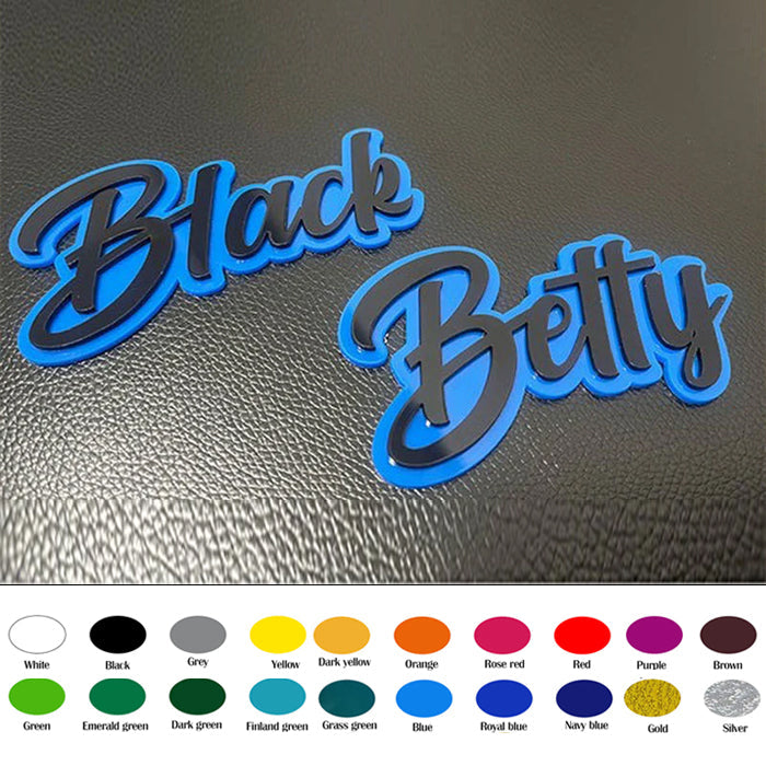 Custom Cursive Font Car Emblem - Custom Colors