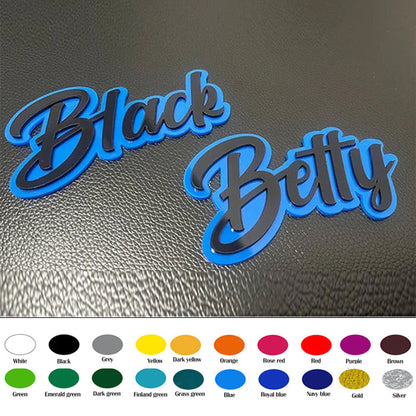 Custom Cursive Font Car Emblem - Custom Colors
