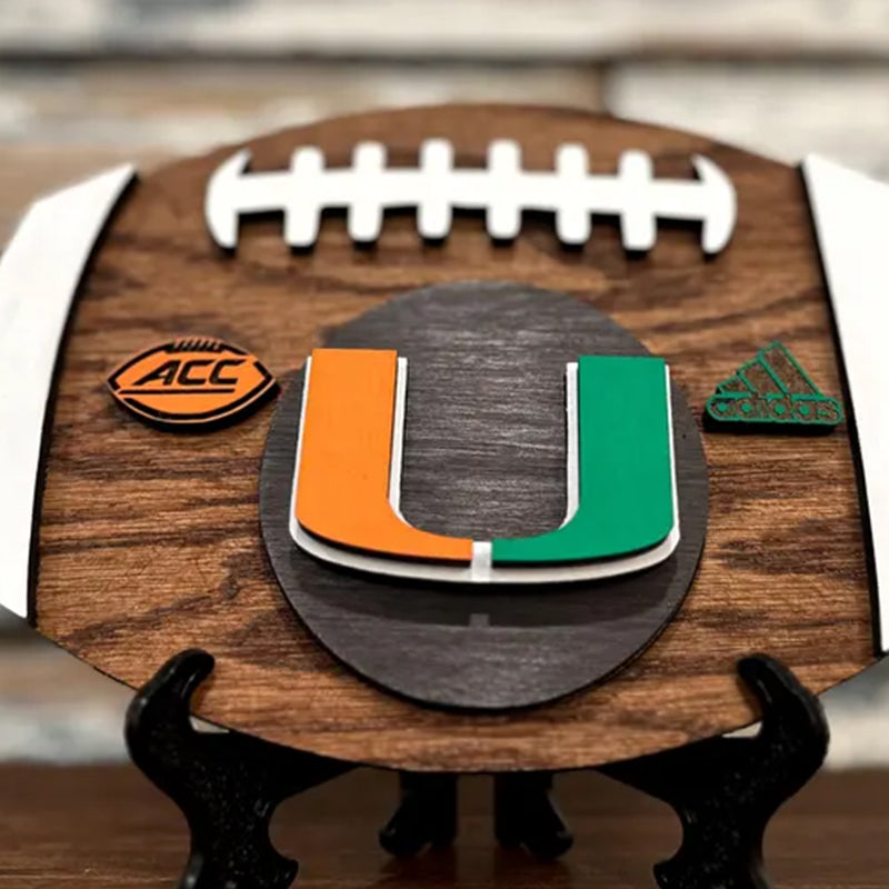 3D College Wooden Football