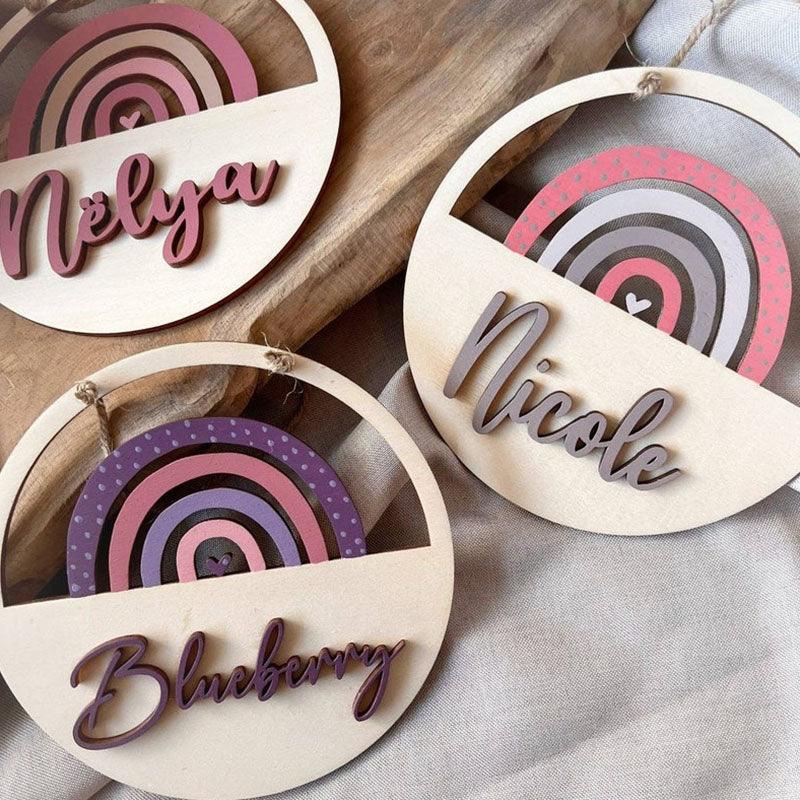 Rainbow name sign - door signs, children's decorating, children's room