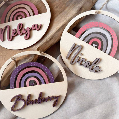 Rainbow name sign - door signs, children's decorating, children's room