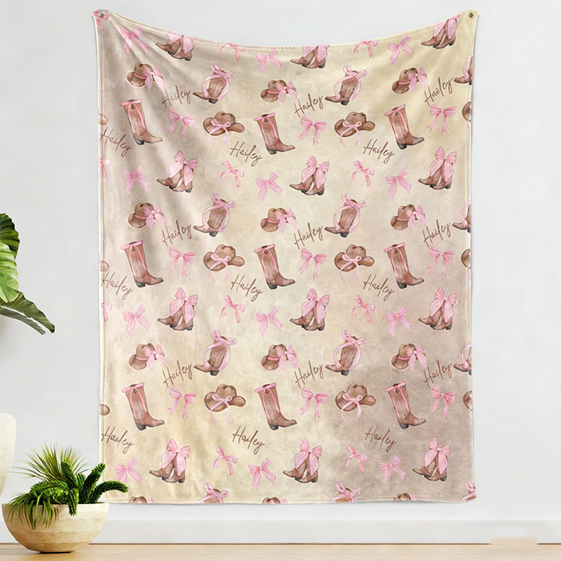 Personalized Cowgirl Baby Blanket