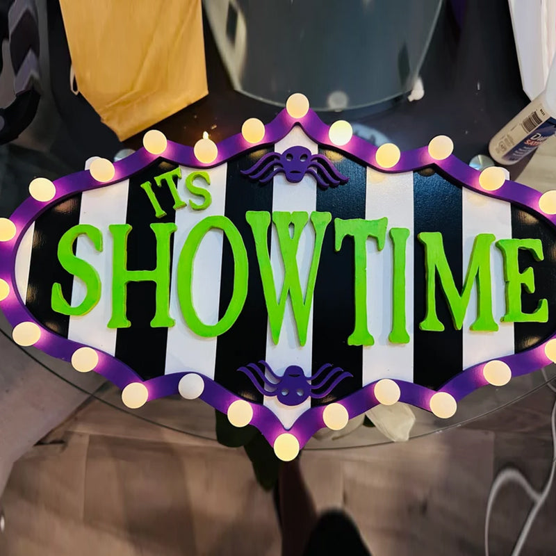 Halloween Door Hanger: 'It's Showtime' Decor
