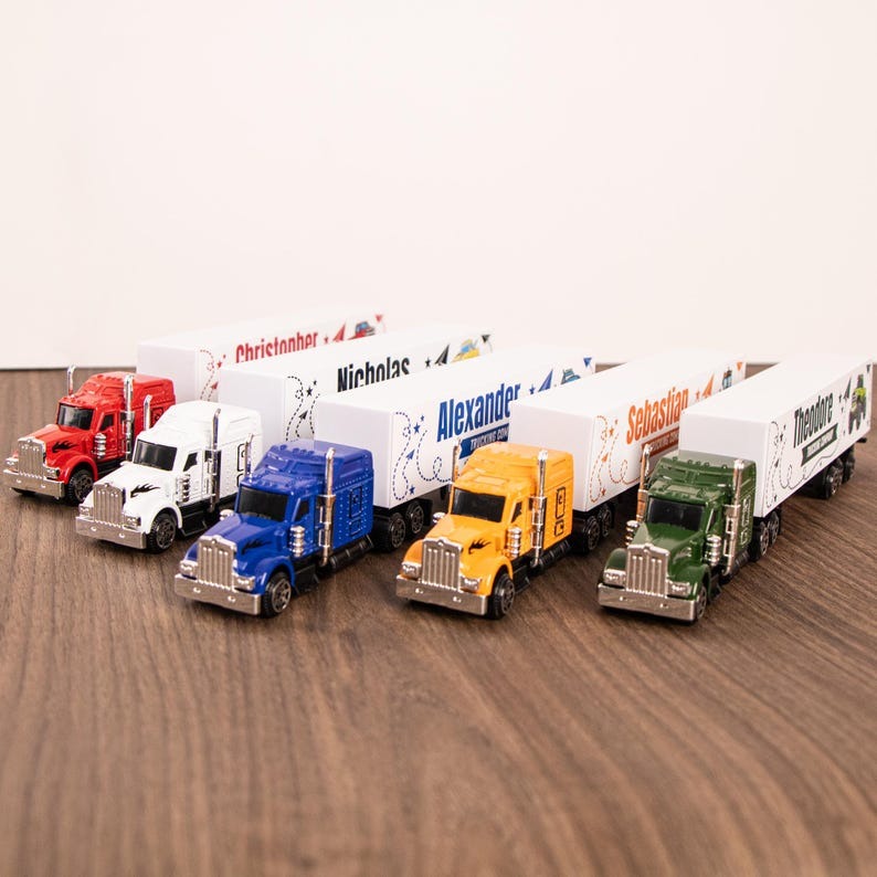 Personalized Toy Truck for Boys, Customized name on the side of the truck
