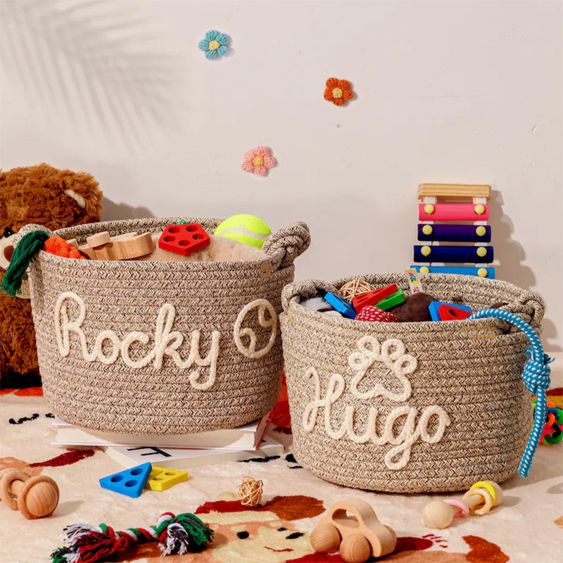 Personalized Pet Toy Basket,Cat Toy Organizer