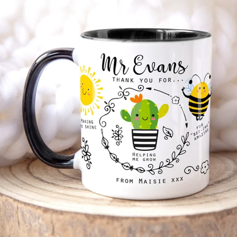 Personalised Teacher Thank You Gift, Teacher Mug With Name