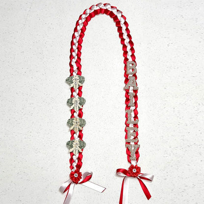 Graduation Lei, 2-Color Double Braid with Paper Decoration, Personalized Letters & Numbers