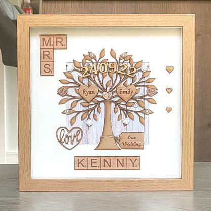 Wedding Gift. Unique Wedding Gift For Couples. Engraved Names. Mr & Mrs Wedding Anniversary Gift. Handmade Keepsake
