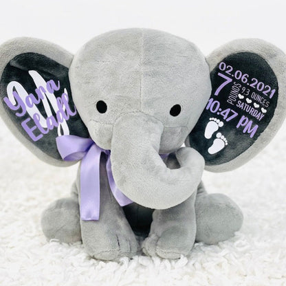 Gift for Baby Girl & New Mom,Personalized Elephant Stuffed Animal