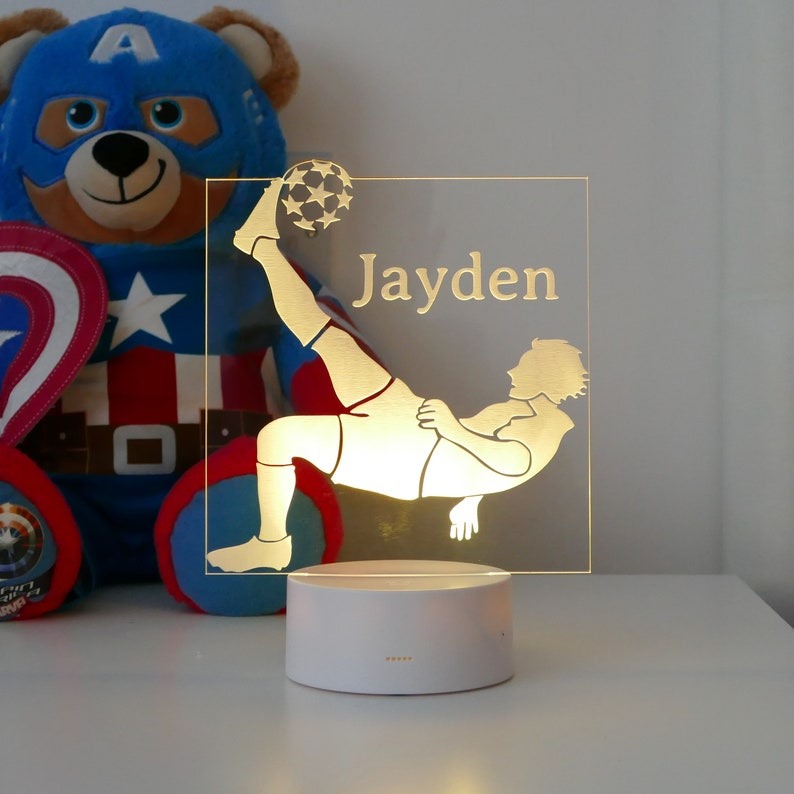 Personalised Football Night Light| Football Night Lamp | Children's Lights | Kids Bedrooms | Football Nursery Decor