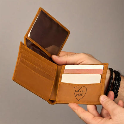 Personalized Engraved Men's Photo Wallet, Leather Wallet For Him