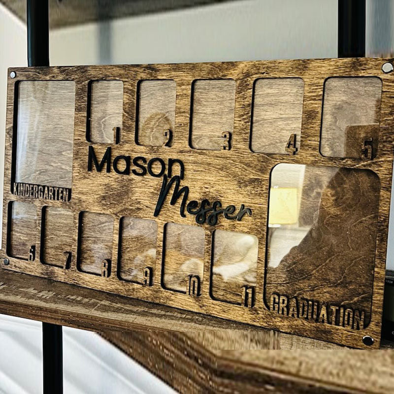 Customized Wood Photo Collage School Years Photo Frame Wallet Photos Graduation Gift