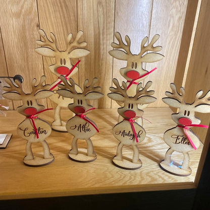 Personalised Freestanding Reindeer, Family Christmas Decoration, Place Names Setting Decoration