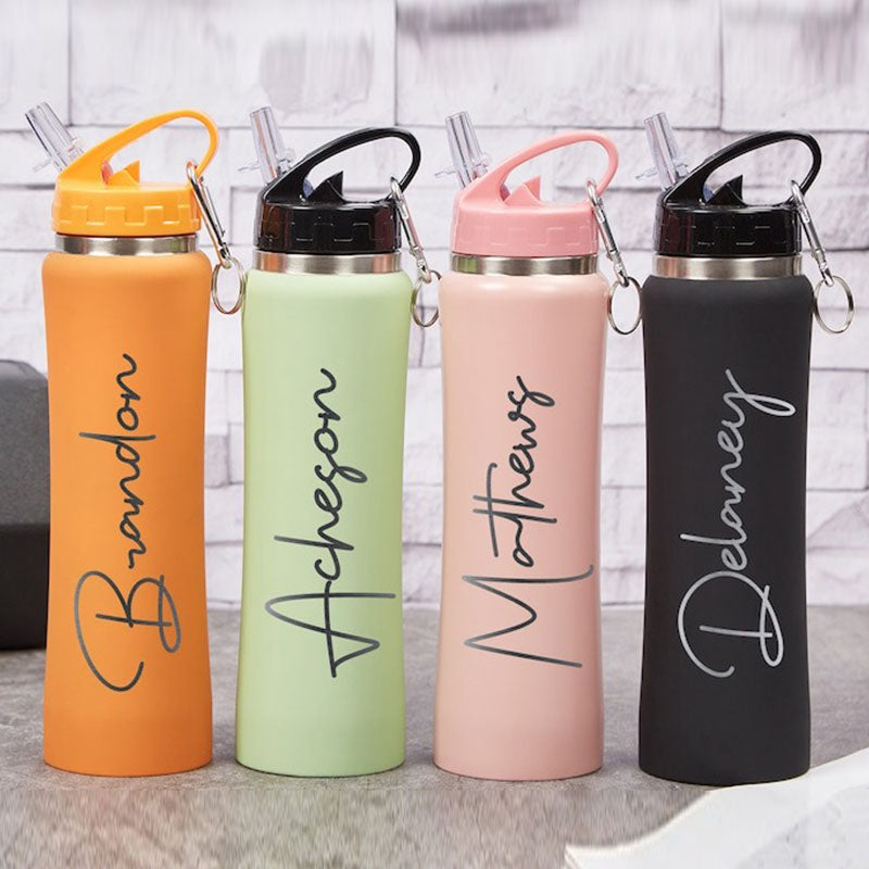 Engraved Water Bottles with Straw,Insulated Water Bottles
