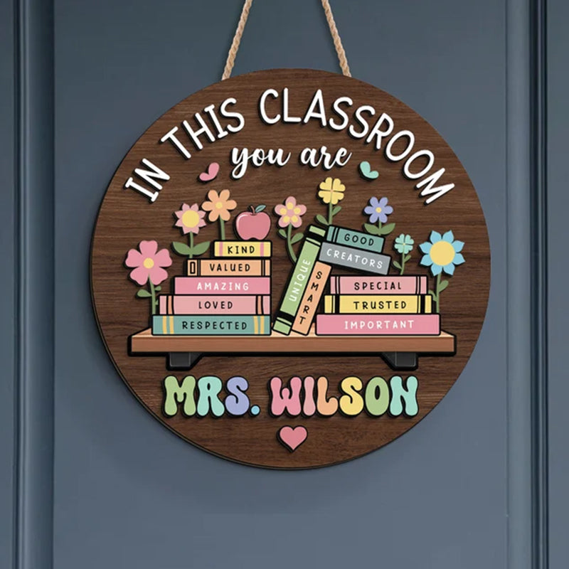 Custom Teacher 3D Door Hanger, In this Classroom You Are