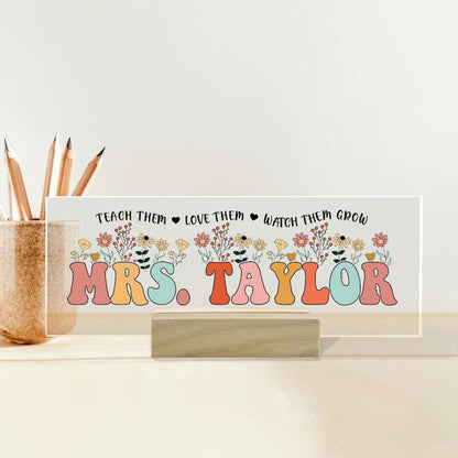 Personalized Teacher Gifts, Custom Teacher Desk Name Plate