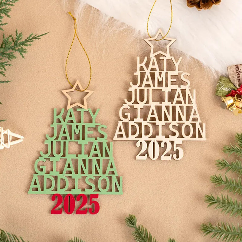 Family Christmas Ornament, Custom Christmas Tree Name Decoration